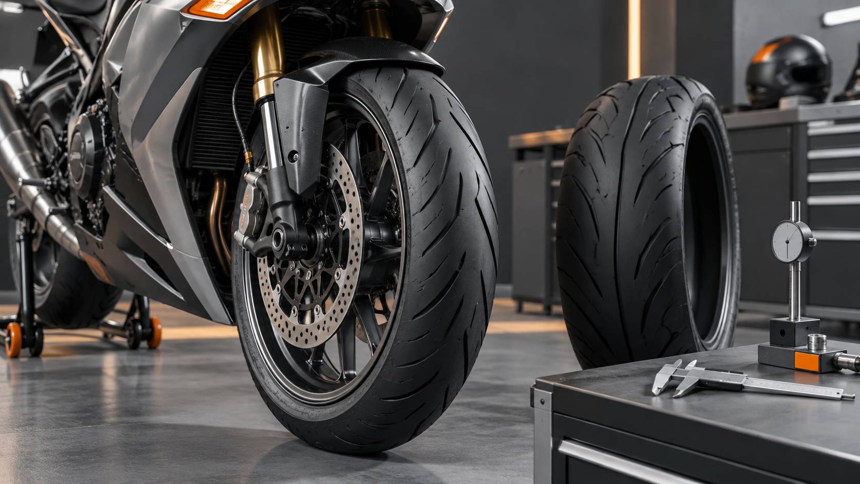 Illustration éditoriale du sujet : Dimension de pneu moto : lire 120/70 ZR 17 et ses équivalences