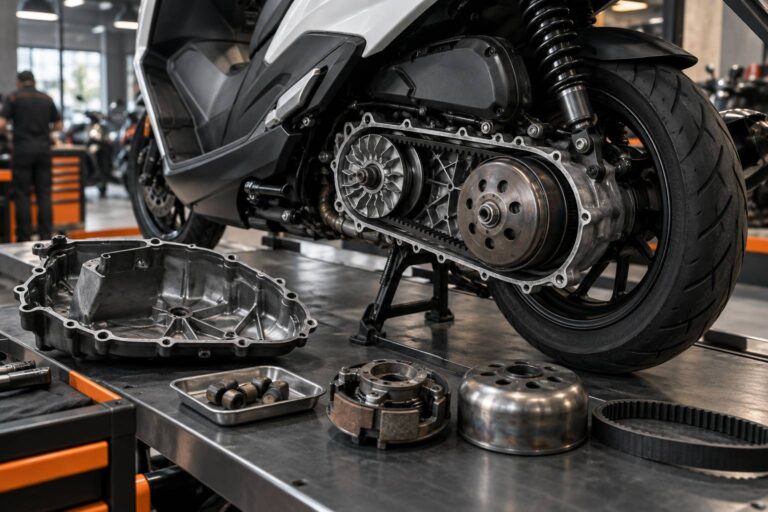 Embrayage centrifuge de scooter : usure et symptômes de dérive