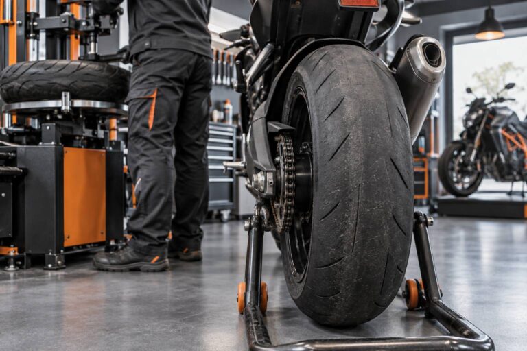 Usure des pneus moto : témoins, profondeur légale et dépose